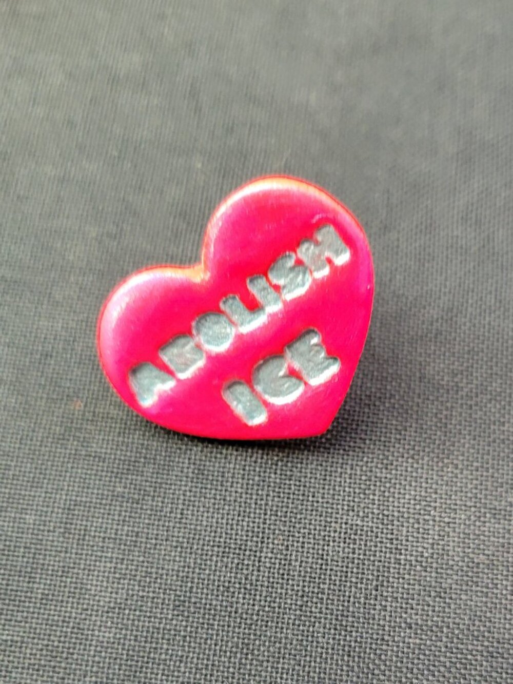 Abolish ICE Heart Pin | Red & Black Handmade Statement Pin